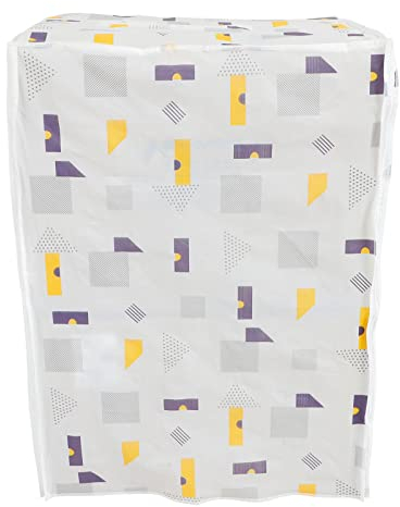 GLEAVI Waterproof Washing Machine Cover Sunscreen Anti-splash Fabric Dustproof Protector for Automatic Drum Washers, Geometric Pattern Dryer Cover Suitable for Outdoor Use