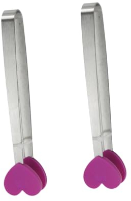 Lebensmittelclips Herzförmige 2 Stück aus Edelstahl und Silikon Violett