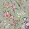 Papier peint floral coloré et vibrant Rasch Maya pour murs d'accent du salon et des chambres Vert sauge 283654