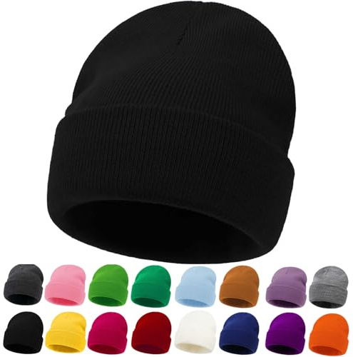 ZOORON Kids Beanie Boys Girls Beanies Children Winter Hats Children Knit Warm Caps Kids Soft Beanie Cap Black