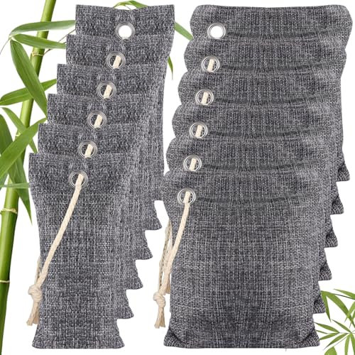 YOUNTHYE 12Pack Activated Bamboo Charcoal Air Purifying Bags, (50g*6 + 150g*6) Moisture, Odour Absorber & Eliminator, Nature Fresh Air Purifier Bags for Home, Car, Pets