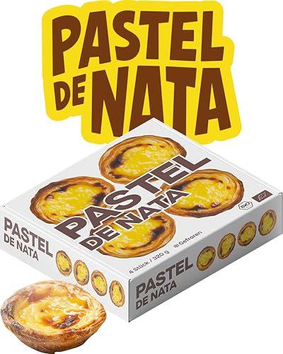 Pastel de Nata - Box mit 16 portugiesischen cremigen BlätterteigGebäckstücken - Frisch & einfach zuzubereiten Pasteis de Nata mit hausgemachter Qualität - Backwaren von Bekarei