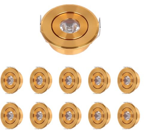 MRDEER 10er Set LED Einbaustrahler 230V IP44 Dimmbar Spots, Deckenspots Einbauleuchten Mini Slim 20mm Ultra Flach, Warmweiß 3000K Schwenkbar Einbauspots für Wohnzimmer Ausstellungshalle (Gold)