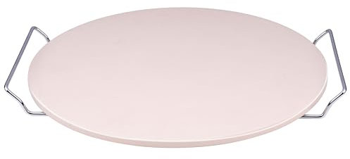 Heavy Duty Round Pizza Stone with Handles Oven Grill BBQ Bread Baking (13 - 33cm - Diameter)