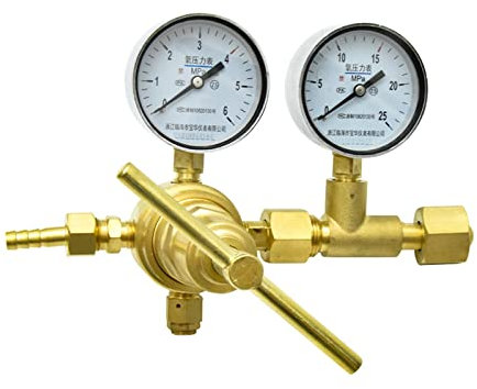 YQD-370/YQY-370/ YQQ-370 Druckminderer Vollkupfer Manometer Druckminderer Druckminderventil Haltedruck für Heimwerker-Anfänger(YQY370 O2 0-6Mpa)