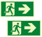 Ksvaye 2 Pezzi Cartello Uscita di Emergenza Fotoluminescente Segnaletica di Sicurezza 300 x 150 mm Autoadesivo Uscita di Emergenza Cartello in PVC Segnale di Fuga (A destra)