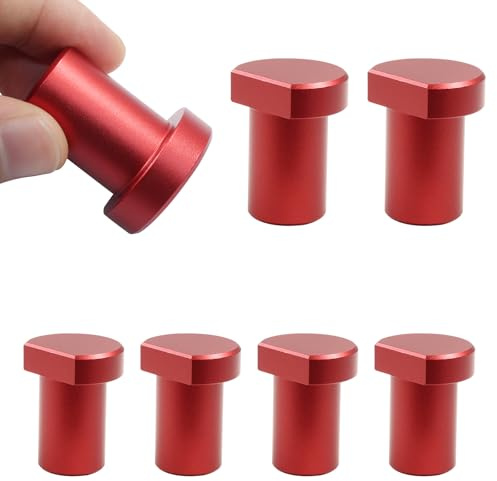 Unlorspy 6Pcs Aluminum Alloy Bench Dogs Clamps Red Woodworking Workbench Stoppers Workbench Positioning Planing Plug for 3/4 Inch (19mm) Dog Hole