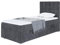 MEBLINI Boxspringbett mit Bettkasten - Gepolstert Einzelbett mit Matratze und Topper - Polsterbett mit Stauraum - Bett mit Kopfteil - Stauraumbett - Lukas - 100x200 Rechts - H3/Dunkelgrau Samt