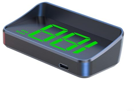 Sandyseptember Auto Head Up HD Display GPS Tacho Windschutzscheibe KMH Digital HUD Windschutzscheibe Projektor USB Anschluss für alle Autos (KM/H)