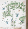 HPUINB Green Plants Birds Wall Stickers for Bedroom,Green Leaf Tropical Plants Wall Art Stickers for Living Room,Removable Palm Tree Leaves Wall Mural