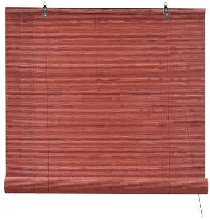 Victoria M. Bambusrollo Sonnenschutz Sichtschutz Rollo Seitenzugrollo, für Fenster und Türen, Blickdicht, 80 X 130 cm, Kirsche