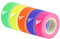 QWORK® 25 mm x 10 m Neon Tape 5er Set - Fluoreszierendes Gewebeband, UV-aktiv, reißfest, leicht ablösbar - 5 Farben