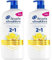 head & shoulders Citrus Fresh 2in1 Anti-Schuppen-Shampoo für fettiges Haar, 800ml Pumpspender; Bis zu 100% Schuppenschutz, Frischer Citrus-Duft (Packung mit 2)