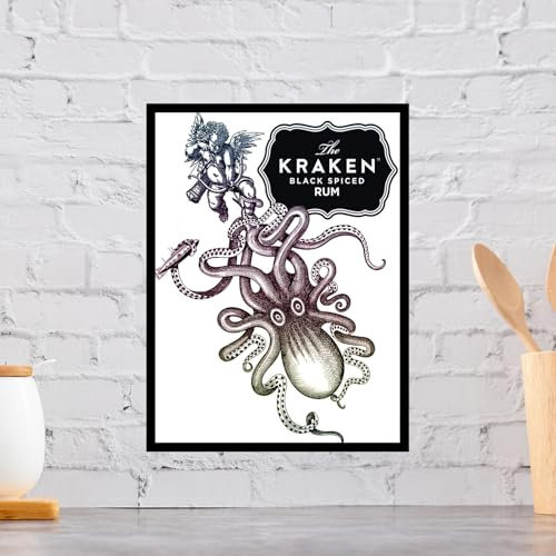 Kraken Rum Retro Metal Aluminium Sign, Novelty Gift Décor Bar Pub