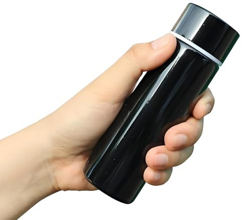ClcIosis 1 botella de agua de acero inoxidable de 150 ml, mini termo con tapa, taza de viaje portátil, mini termo para hombres y mujeres, trabajo, deporte, bebida, viajes (negro)