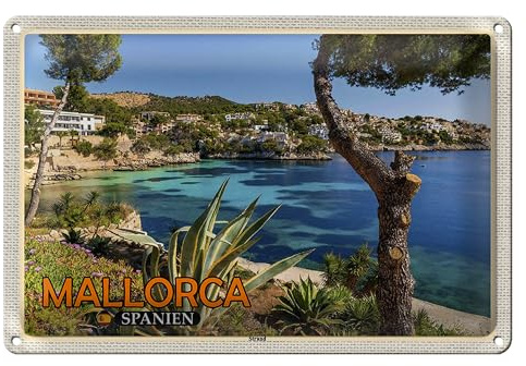 Blechschild | Mallorca Spanien | Strandmotiv | Dekoration | 18 cm x 12 cm