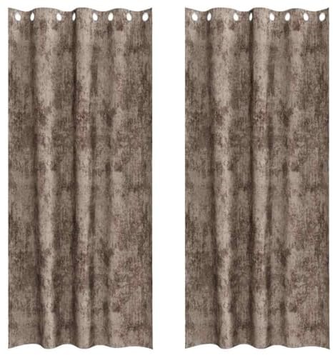 vidaXL Velvet Curtains 2 pcs Cappuccino 260 x 140 cm Velvet, Modern Velvet Curtains, Room Darkening, Thermal Insulation, Stylish Indoor Window Treatments, Functional Decor, Elegant Drapes