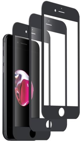 3 Pack Screen Protector for iPhone 7 Plus / 8 Plus (5.5) - Full Coverage Tempered Glass, Ultra HD 3D Touch Case Friendly Anti Scratch Bubble Free Ultra Resistant