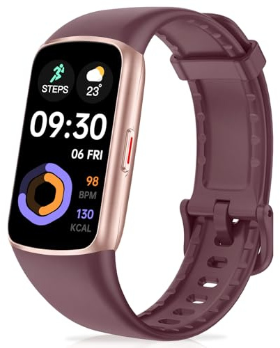 Zeacool Fitness Tracker with 24/7 Heart Rate, Blood Oxygen Sleep Monitor,123 Sports Modes Calories Smart Watch,Pedometer IP68 Waterproof Activity Trackers Health Step Counter for Women Men (Bordeaux)