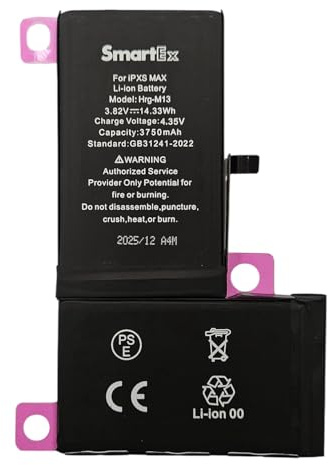 Smartex® Black Label Batteria maggiorata Compatibile con iPhone XS Max - capacità 3750 mAh