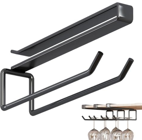 Unterschrank-Glasregal, Ohne Bohren, Aus Metall, Zur Aufbewahrung Ihrer Gläser Unter Der Theke. Platzsparender Glashalter Zum Aufhängen, Langlebige Aufbewahrungslösung Für Küche, Keller Oder Badezimme