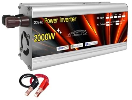 Power Inverter Inversor Solar 500 W 1000 W 1500 W Y 2000 W 12 V Y 220 V Transformador Voltaje Portátil Cargador Y Convertidor Corriente para Coche Convertidor(2000W 12V)