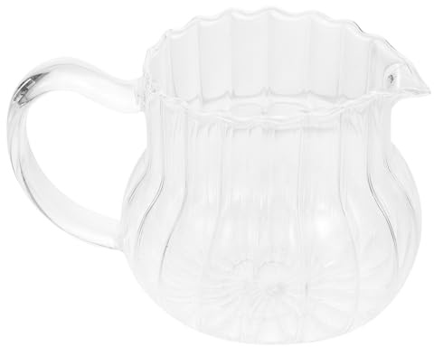 Mipcase Pot à Lait en Verre Transparent 200 Ml, Pichet à Sauce Précis Anti-fuite, Récipient de Rangement pour Café et Lait, Ustensile Cuisine pour Restaurants et Maison