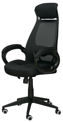 Special4You Briz Bürostuhl, Chefsessel, Ergonomisch Schreibtischstuhl mit Netzrücken Kopfstütze, Anyfix Wippmechanismus, Lendenwirbelstütze, und Home Office mit gummierten Rollen, Belastbar bis 150 kg