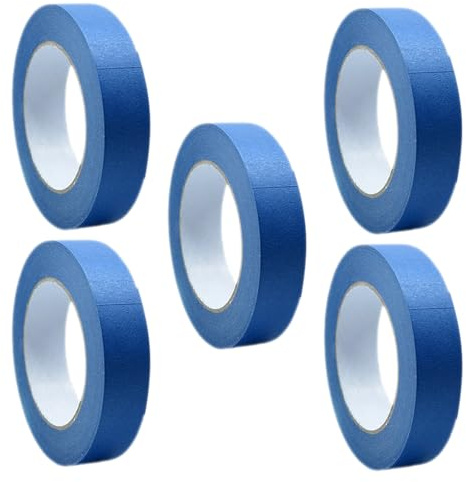 WRITWAA 5 Rollen Blaues Wand Klebeband mit Starker Haftung und Vielseitiger Anwendung für Malerarbeiten und Präzises Abkleben bei Wandgestaltung
