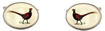 Farm Cottage Brands Paar Oval Stehend Fasan Country Manschettenknöpfe, Präsentiert in Einer Schöne Geschenk Box für Wild Jagd Enthusiasten