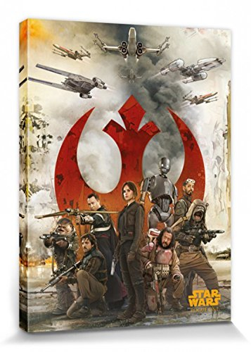 1art1 Star Wars Poster Rogue One, Save The Rebellion Bilder Leinwand-Bild Auf Keilrahmen | XXL-Wandbild Poster Kunstdruck Als Leinwandbild 80x60 cm