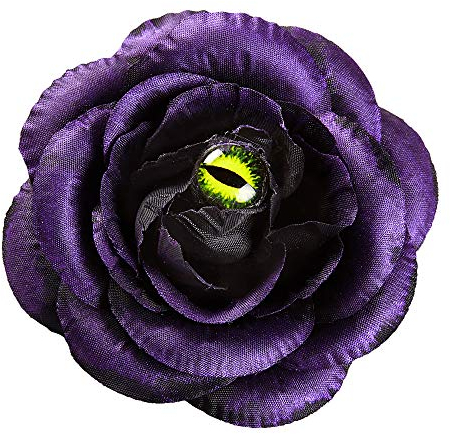 W WIDMANN MILANO Party Fashion 05806 - Haarspange Rose, mit Katzenauge, Haarschmuck, Haarklammer, Accessoire, Hexe, Fasching, Karneval, Mottoparty