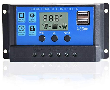 Regolatore di carica solare 10A Pannello solare Batteria Regolatore intelligente Display porta USB 12V / 24V