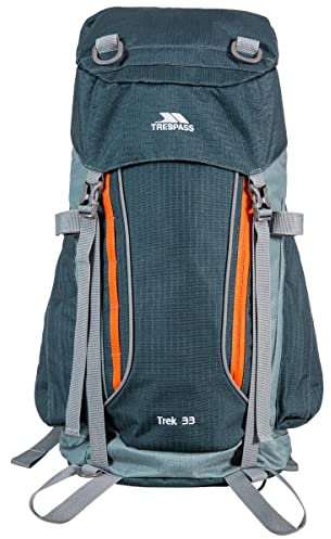 Trespass 33 L Rucksack Hiking Travel Backpack Padded Straps & Hip Belt Trek33
