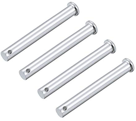 Sourcing Map Einzelloch-Gabelspinnen, flacher Kopf, verzinkt, massiver Stahl, Scharnierstift, 4 Stück