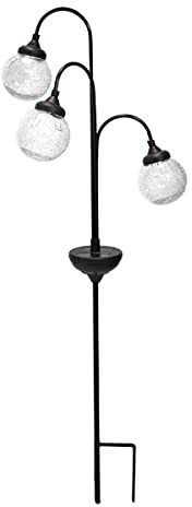 LUMISKY / LUMIJARDIN LUMI JARDIN LUMI Jardin Deko Solarleuchte mit 3 rissigen Gläsern LED Baumkugel Höhe 82 cm weiß