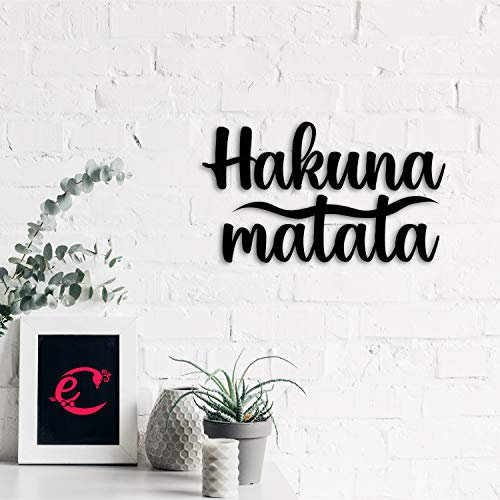 eCraftIndia Hakuna Matata Wandkunst, lackiert, MDF, fertig zum Aufhängen, Heimdekoration