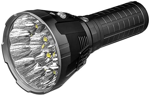 IMALENT MS18 LED Linterna Táctica 100,000 Lúmenes Recargable Lámpara Linterna de Alta Potencia USB 1350 Metros, 18 CREE LED, 8 Modos pantalla OLED, Impermeable IP56 Excursión Camping Montañismo