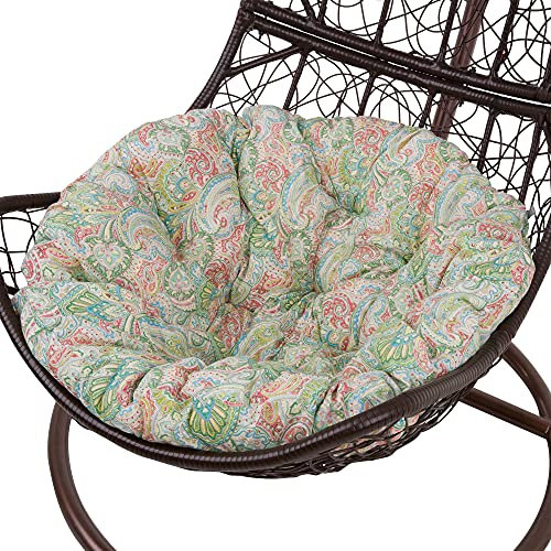 PATIO Kissen für Hängesessel Rund 100 x 100 x 10/12 cm Sitzkissen Hängesessel Auflage für Hängeschaukel Hängekorb Schaukelkorb Rattansessel Ersatzpolster Papasan gesteppt Paisley