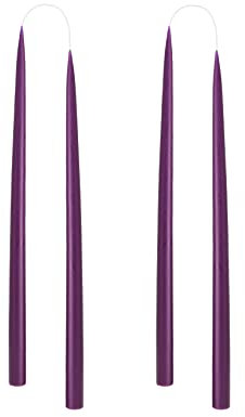 Kunstindustrien® Stabkerzen, Hergestellt in Dänemark, 42 Farben verfügbar, Tafelkerzen, Durchgefärbte Kerzen lange Brenndauer von 15 Stunden, Kerzen Set Geschenk, 4 Stück, 2,2 x 35 cm (Violett)