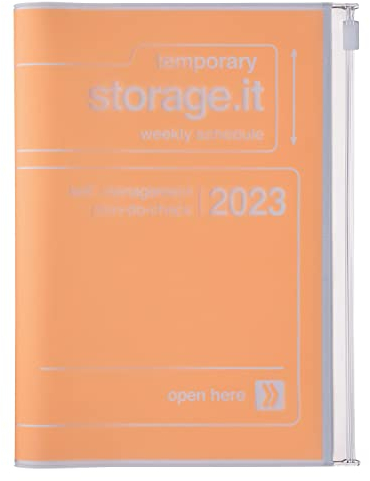MARK'S 2022/2023 Taschenkalender B6 vertikal, Storage it, Orange: Von Oktober 2022 bis Dezember 2023