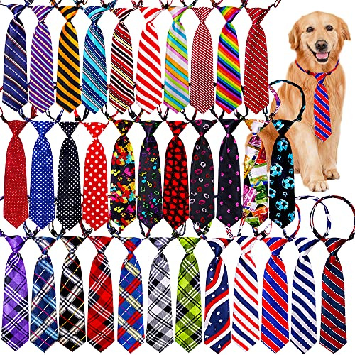 30 Stück/Packung Hunde-Krawatte, verstellbare mittelgroße und große Hunde-Krawatte, verschiedene Haustier-Krawatte, Kostüm-Zubehör für den täglichen Gebrauch, Fotografie, Geburtstag, Party, Geschenk
