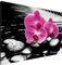 Estika Leinwand bilder - Rose Orchideen, Schwarz weiß Hintergrund - 120x80 cm, 1 teilige kunstdruck - Wandbilder wohnzimmer, schlafzimmer, Moderne wanddeko, Bild auf leinwand - 1380A_1B