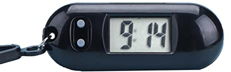 tinysiry Keychain Pocket Watch, Mini Digital Watches Suitable for Clip on Keys Lanyard Backpack, Electronic Clock Silent LCD Digital Display Black