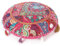 Mam Treasures Patchwork-Kissenbezug, rund, bunt, dekorativer Bodenkissenbezug, Meditationskissen, Sitzüberwurf, Bohemian-Akzent, Boho-Bezug, indischer handgefertigter Bezug (56 cm Durchmesser,