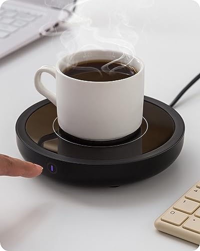 Baffect Tassenwärmer, Intelligenter Teekannenwärmer mit 3 Temperatureinstellungen, Elektrischer Getränkewärmer mit Automatischem Abschaltschutz für den Schreibtisch (40℃~80℃/104℉~176℉)