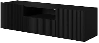 bogart Hängend TV-Schrank Nicole 150 cm mit gefräster Front, offenes Fach, Hochwertiges MDF Lowboard Schrank TV Tisch Sideboard Kommode HiFi Fernsehtisch, TV-Möbel