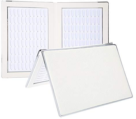 Nail Display Chart, 160 Slots Nail Gel Polish Organizer Color Card Nail Polish Color Display Chart Book Nail Swatch Book Nail Art Practice Card(White)