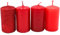 Stumpenkerze, Adventskerzen, Adventskranzkerzen, in Rottönen, Verschiedene Farbnuancen, Größe H/Ø ca. 7 x 4 cm, 250 gr, Brenndauer 4X 10 h