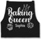 Schürze - Backschürze Damen Frauen - Baking Queen I Backkönigin mit Name I Geschenk Hobby Bäckerin I Backen Geschenkideen - 85x69 - Schwarz - backkönigin-schürze bäckerschürze back